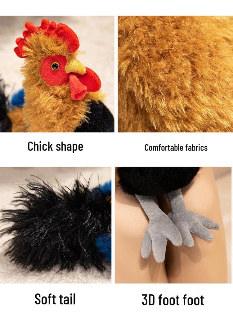 Grenzüberschreitende Simulations-Geflügel-Serie: Hahn, Henne, Truthahn, Schwarzes Huhn Plüschfiguren