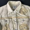 Francesca Sforza Made In Italy Designer Denim Jacket Beige Women’s ML