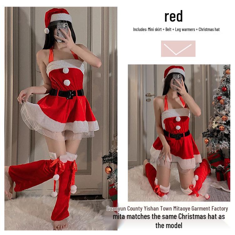 Red Christmas Bunny Cosplay Lingerie for Influencers & Streamers