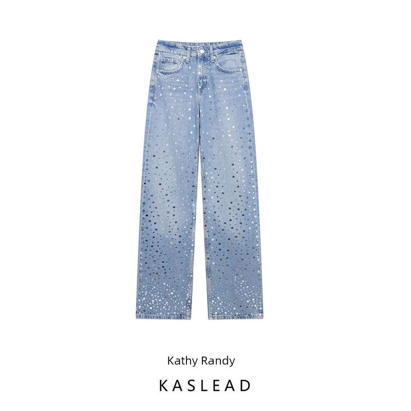 Kaslead New Arrival Women's Clothing Fashion Style Fashion All-Match Casual Wide Leg Denim Pants 6688216 400
