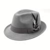 Men's Fedora Hat with Feather - Soft Jazz Dress Hat for Parties and Daily Wear