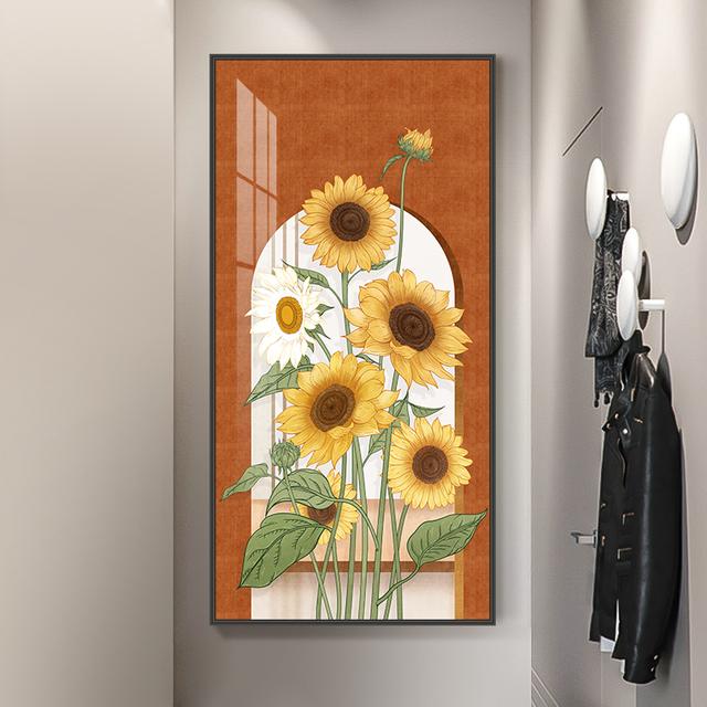 Nordic Sunflower Canvas Painting Flower Landscape Posters Plant Leaves Prints Living Room Porch Decoration Wall Art Cuadros