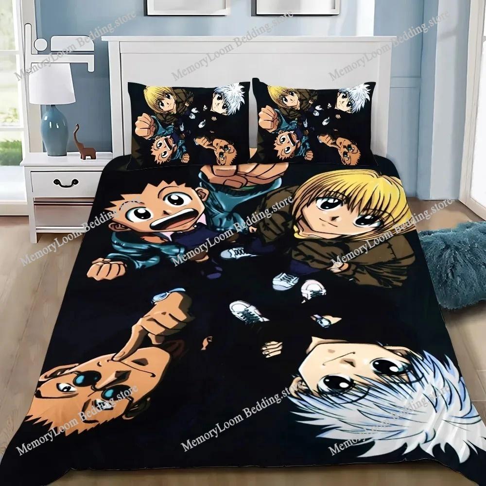 3D Printing Trendy Soft Hunter×Hunter Anime Bedding Set Duvet Cover Pillowcase Comforter King/Queen Size Boys Adult Bed Set