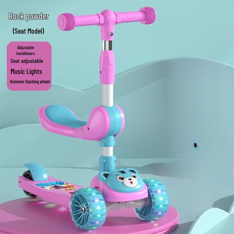 WEZHO 3-in-1 Kids Scooter with Seat and Music