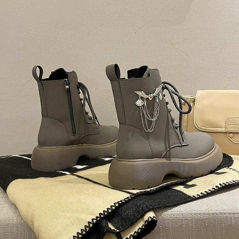 Satın alın 2021 autumn and winter women's boots fashion retro thick ...