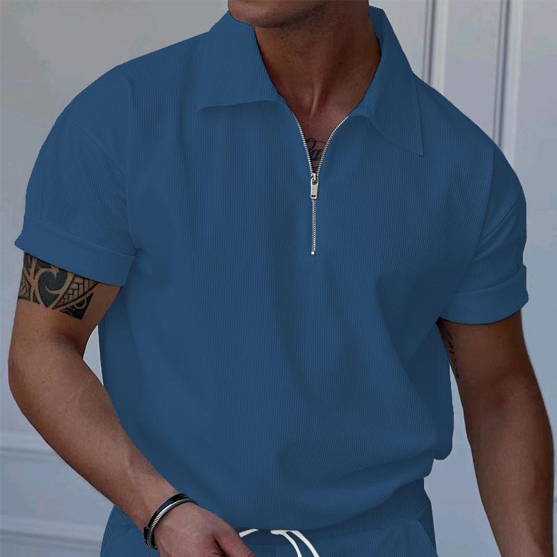 New Versatile Pure Cotton Sports Fitness Men'S Twill Polo Shirt, Business Casual Men'S Solid Color Short Sleeved T-Shirt