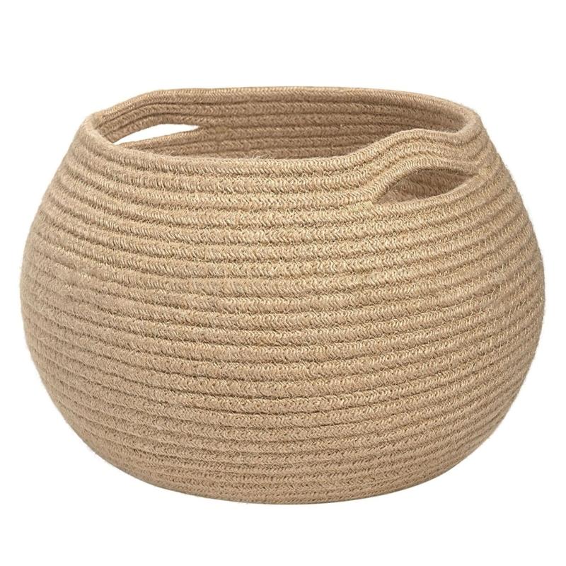 

Jar Shaped Storage Basket with Handle Natural Hemps Organizer for Kids Toy Home Decoration Accessories хакі