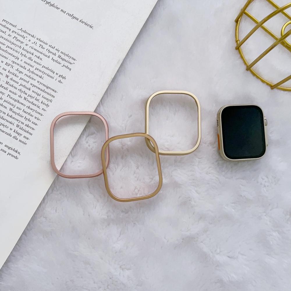Stainless Steel Case Cover For Apple Watch Band 41mm 45mm 42mm 38mm 40mm 44mm 49mm  for Iwatch 8 7se 6 5 4 3 2 1 Metal Frame Protective Case