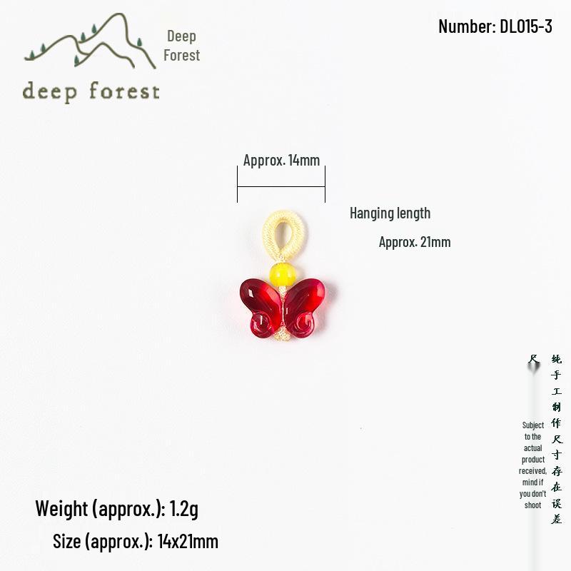 Lychee Butterfly Pendant Imitation Jade Agate DIY Bracelet Hanfu Accessory.