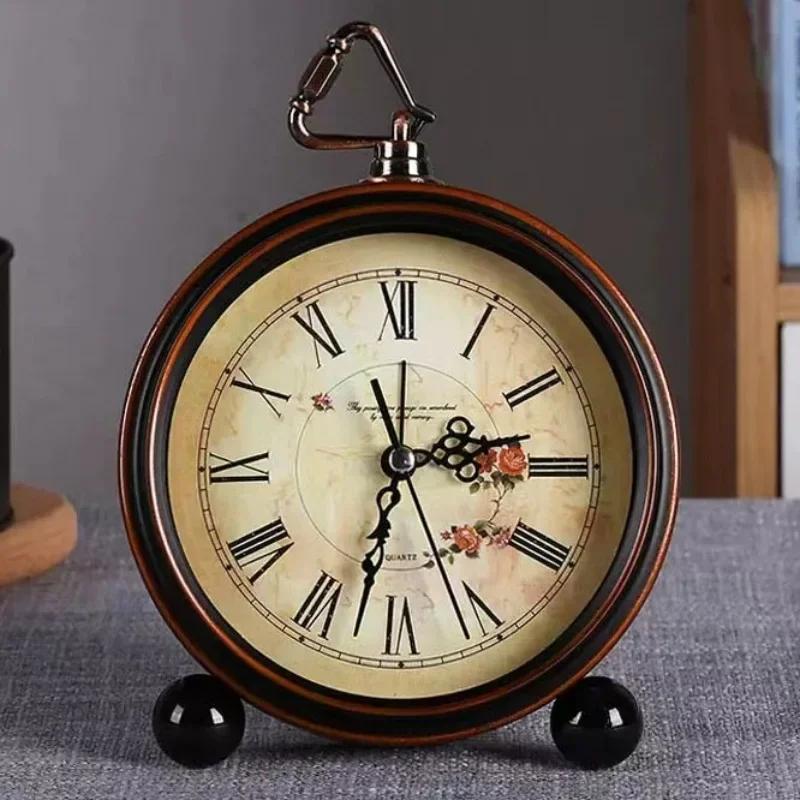 

Ретро Европейский Пасторальный Креативный Будильник Ленивый Беззвучный Студенческий Будильник Спальня Креативные Металлические Часы-Будильник