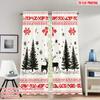 2pcs 2D Flat Printing Happy Christmas Scene Curtains Christmas Reindeer Snowflakes Trees_a Digital Printed Polyester Drapes