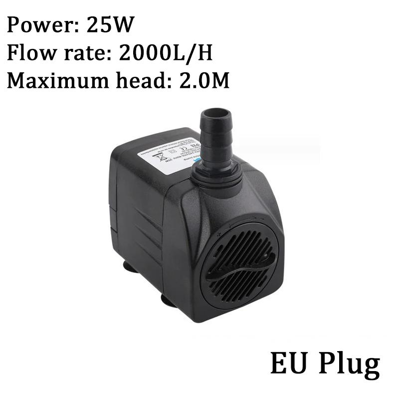 Ultra Quiet Water Pump Mini AC220V Brushless Motor Submersible Aquarium Water Pump Adapter Pond Fountain for Fish Tank Garden