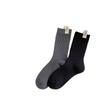 White Thick-lined Letter-labeled Socks for Women with Flanged Smiling Faces, Mid-calf Pile Socks, Autumn and Winter Couple Socks for Men and Women
