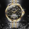 JINSHIDUN Tourbillon Automatic Mechanical Watch, Multi-functional Sports Waterproof Luminous Men's Watch