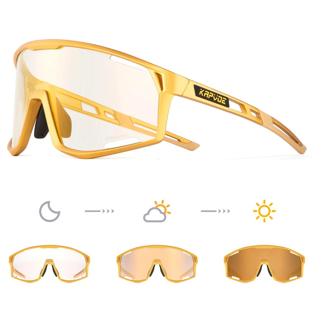 Kapvoe Photochromic Cycling Glasses Sunglasses for Men's Cycle Sun Glasses MTB UV400 Goggles Woman Road Bike Bicycle Eyewear
