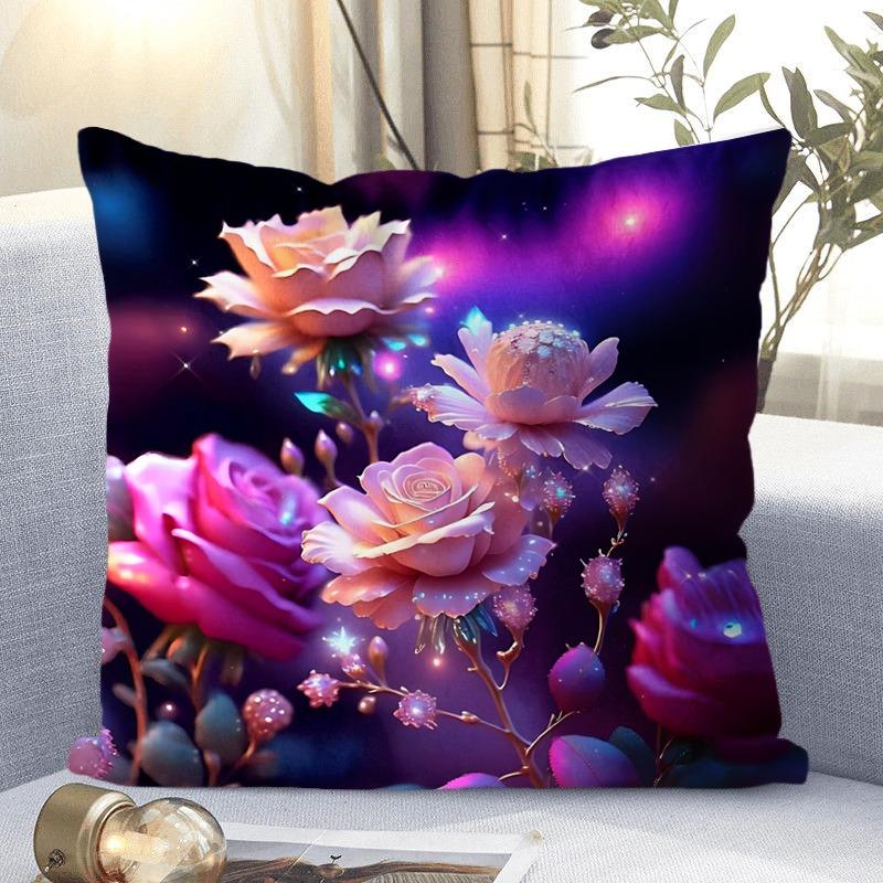Dekoracyjna poszewka na poduszkę z motywem kwiatów piwonii, kwadratowa poszewka na poduszkę do salonu i sypialni