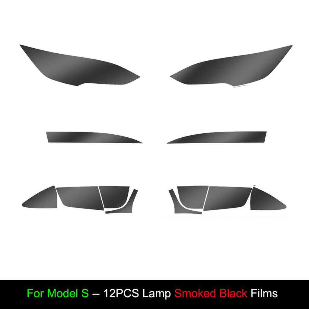 For Tesla Model X TPU Blackened Headlight Taillight Foglight Protective Film for Model S 2024 Black Color Changing Films