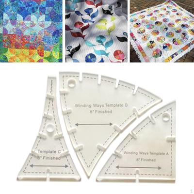 Zestaw 3 szablonów do pikowania, akrylowe szablony linijek do pikowania, kreatywny szablon do cięcia, do