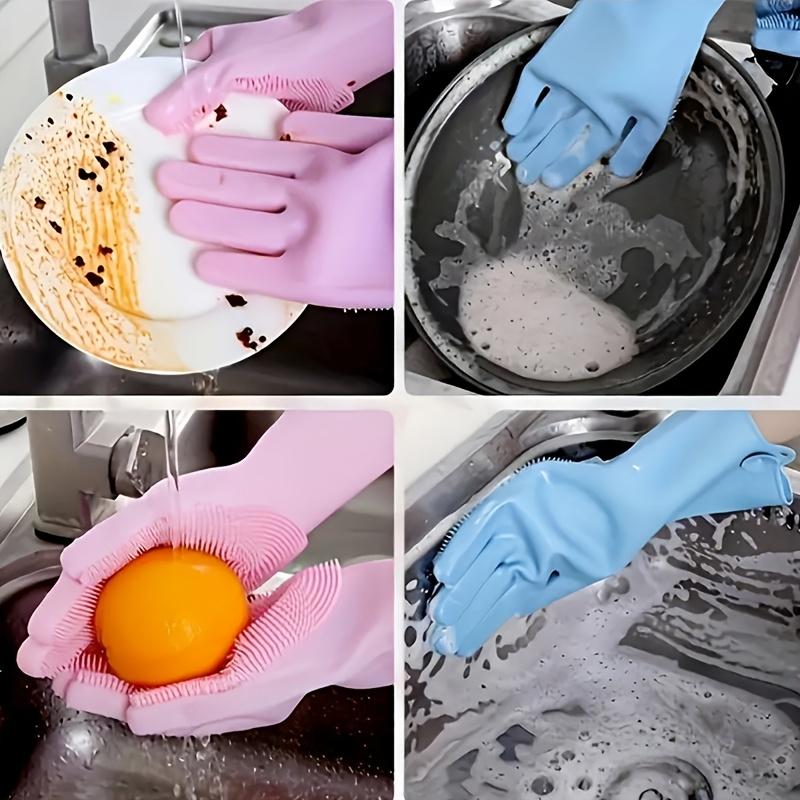 Kitchen dishwashing gloves Silicone household cleaning gloves