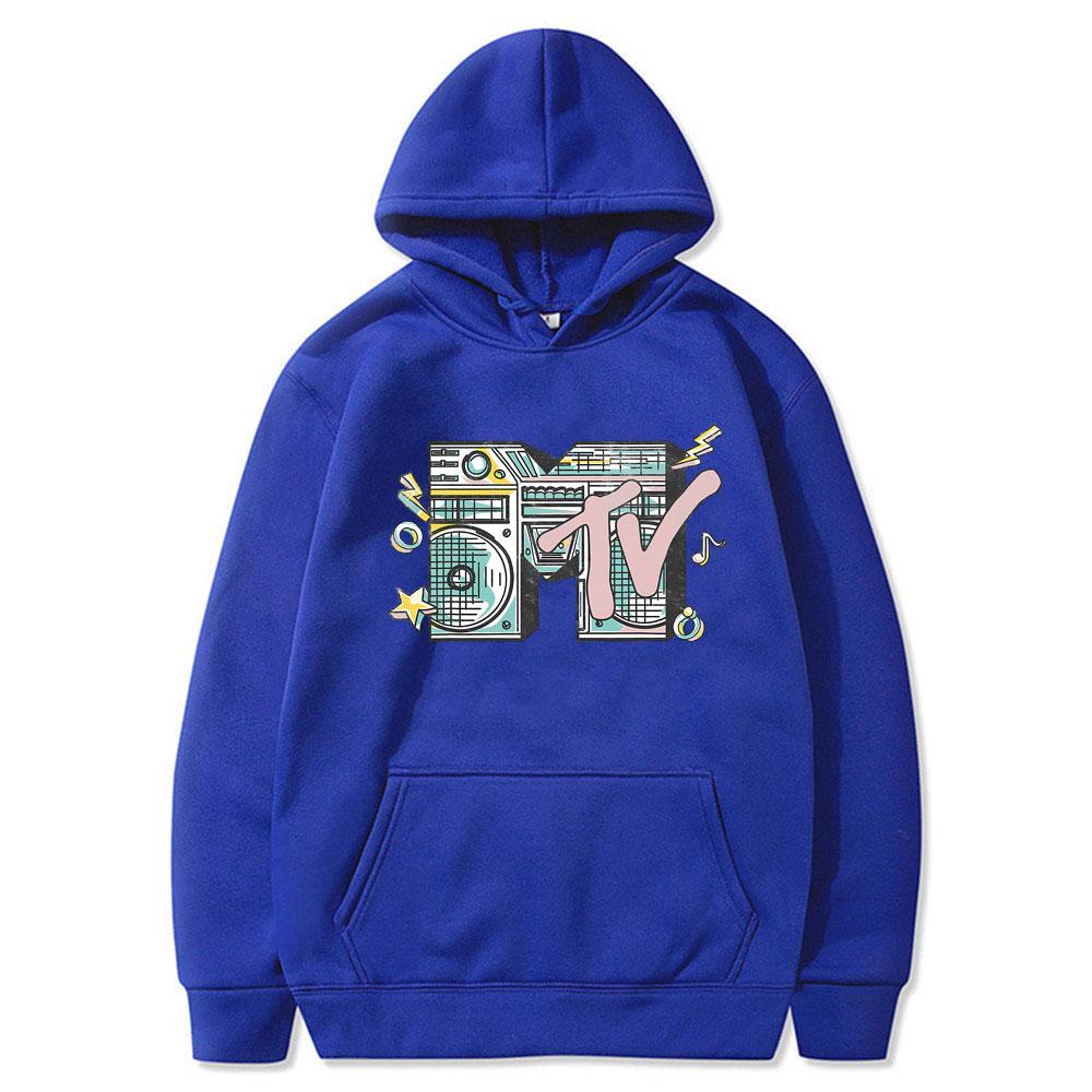 Limited MTV Music Television I Want My Boombox Graphic Hoodie Men Women Casual Vintage Oversized Pullover Men's Cotton Hoodies