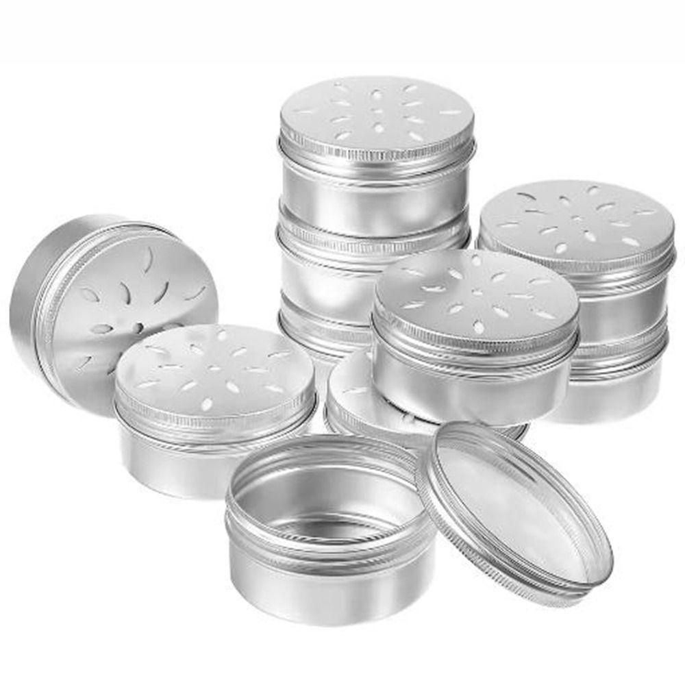 10Pcs Empty Aluminum Tin Can Round Scent Training Case Multifunctional Sample Container  Travel