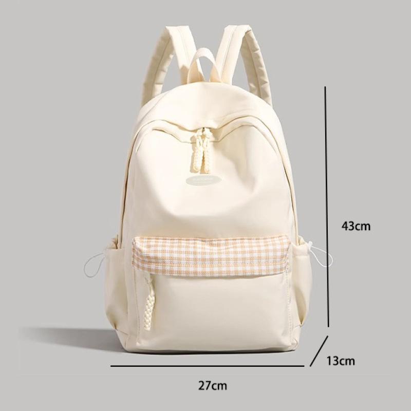 Solid Color High-value Backpack Women's 2025 Summer New Large-capacity Korean Versatile Junior High School Student Schoolbag
