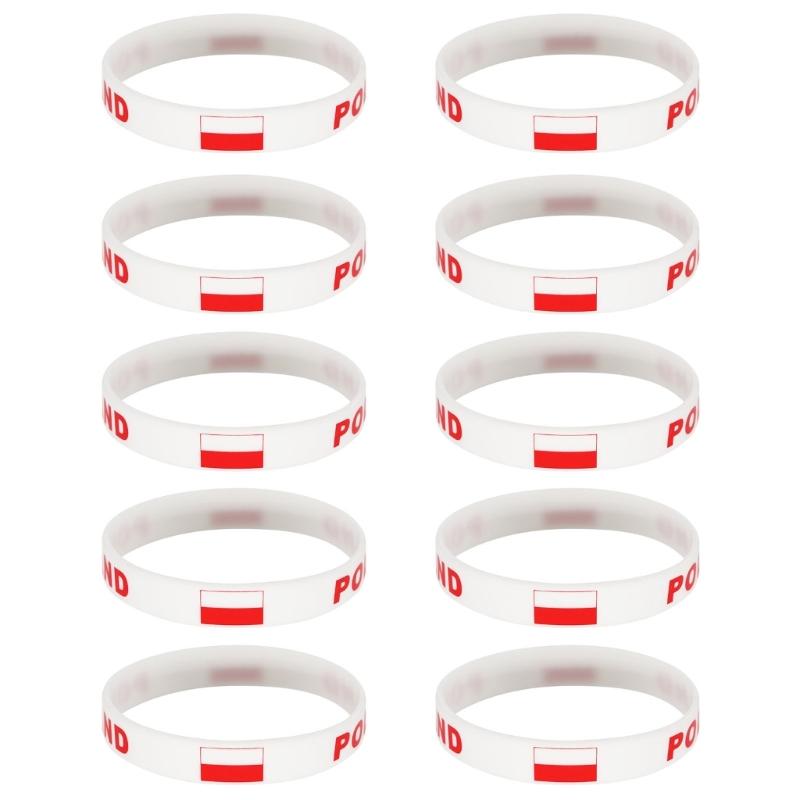 Set Of 10 Piece Vibrant Silicone Wristbands With 2026 Sports Event Country Flags Ideal For Gifts And Parties