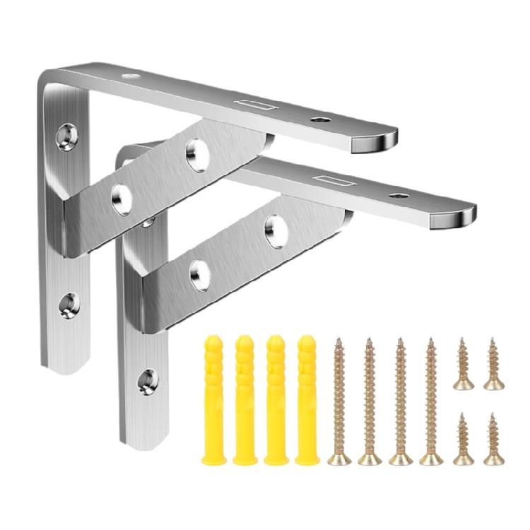 

2Pcs Triangular Support Brackets Stainless Steel Support Joint 90 Degree Heavy Duty L Shelf Brackets Hardware Enduring 6 inches