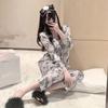 Women's Floral Silk Pajamas - Long-Sleeved, Thin & Stylish Korean Homewear for Spring/Autumn