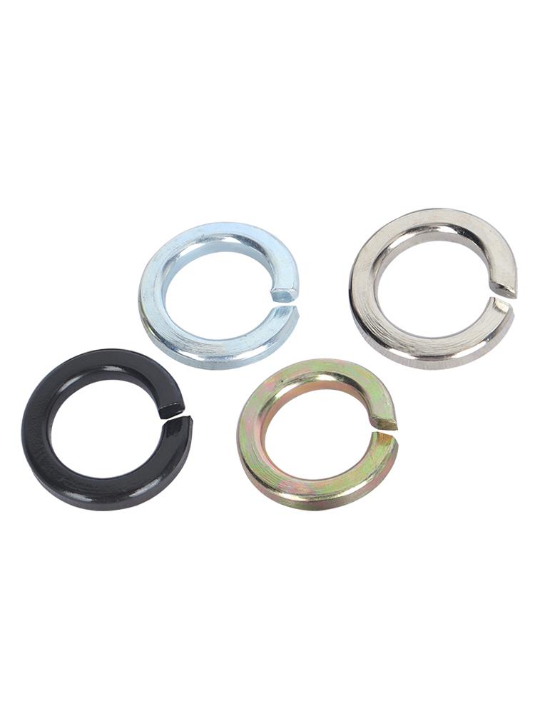 Galvanized Zinc Anti-Loosening Spring Washer, Nickel-Plated Black Metal Round Washer, Sizes M3-M48 Nickel-Plated M6 (20 pieces)