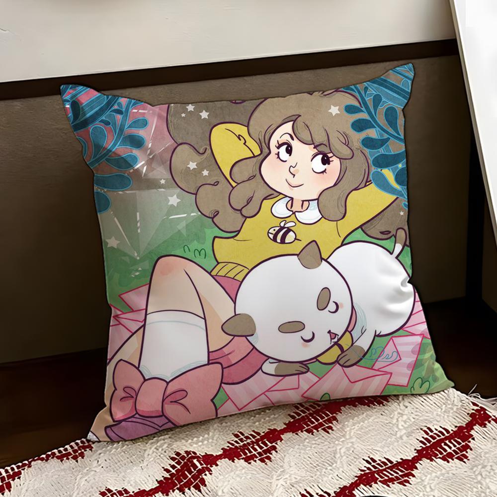 BBee And PPuppycat Cushion Cover Reversible Soft Durable Pillow Cover Home  Car MultiScene Use for Daily Comfort