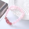 Natural Pink Crystal Bracelet for Women, Cute Strawberry Crystal Bracelet Jewelry Gift