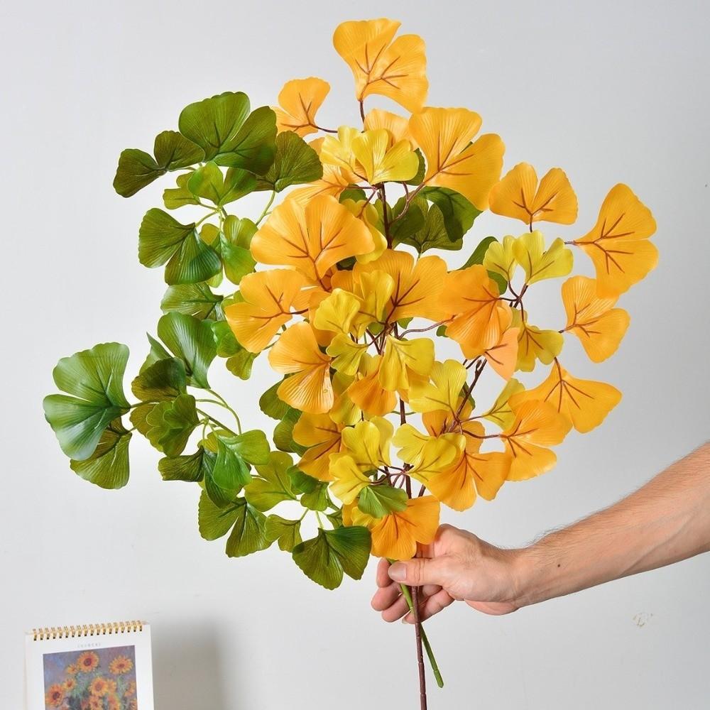 Plastic Simulation Plants Elegant Ginkgo Leaf Plant Fake Ginkgo Stems Living Room
