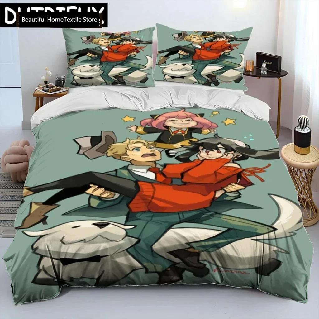 Japan Anime SPY×FAMILY Cartoon Comforter Bedding Set,Duvet Cover Bed Set Quilt Cover Pillowcase,king Queen Size Bedding Set Boys