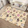 Cute Cartoon Cat Pattern Carpet with Paw Prints Yarn Balls Houses and Beige Background Suitable for Use As an Anti-slip for Room and Bedroom Sofas