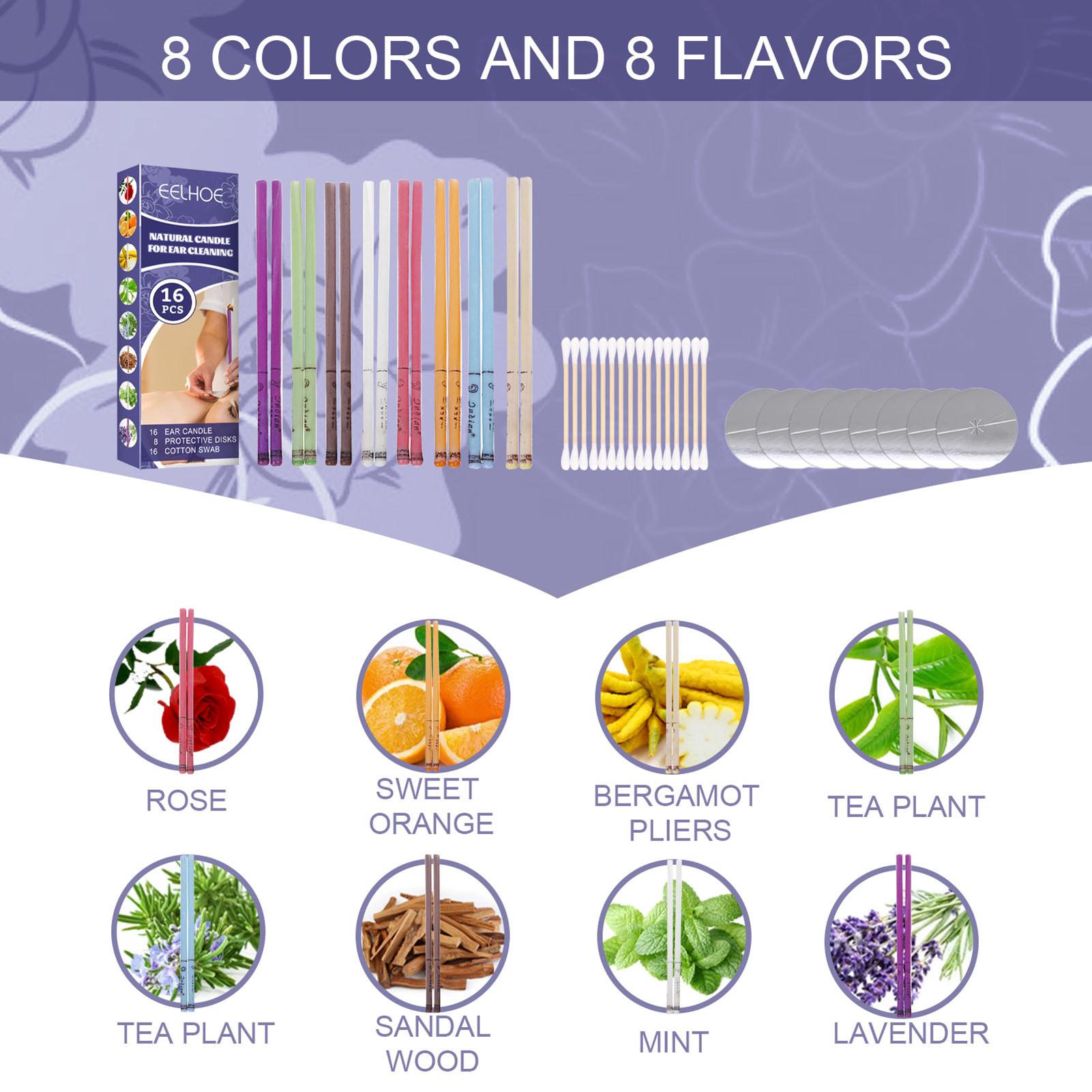 

EELHOE 16pcs Аромат Ушные свечи Здоровый уход Натуральные ингредиенты Удаление ушей Удаление ушей Очиститель для ушей