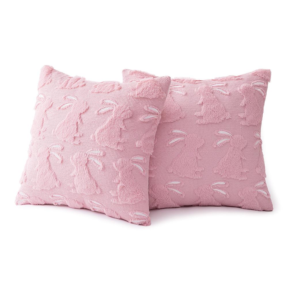 Creamy Style Rabbit Plush Pillow Sofa Living Room Cushion Bedside Bedside Cute Bed Lumbar Pillow Pillow Case Core-free