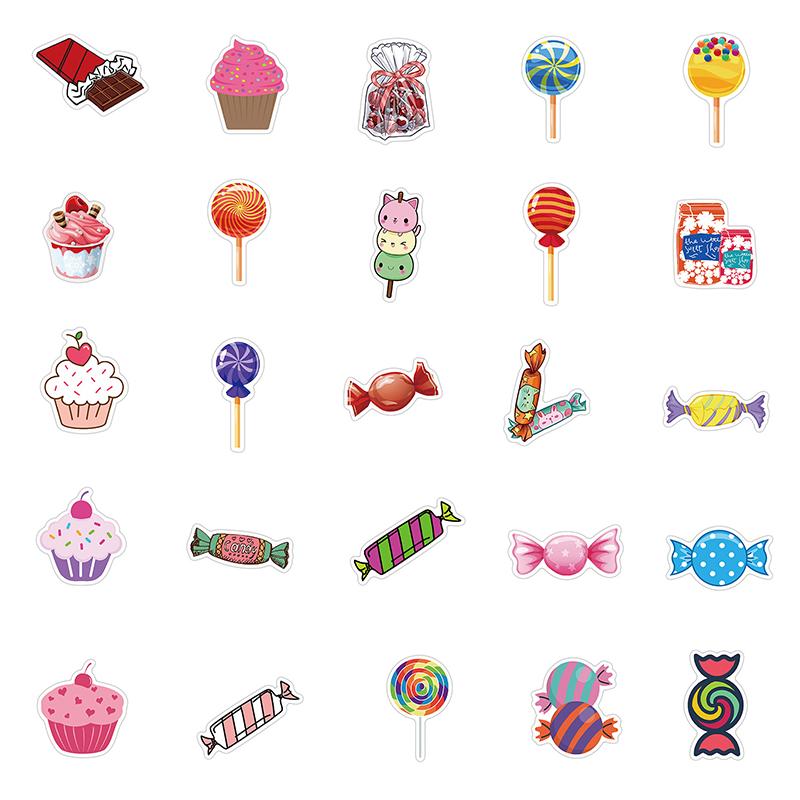 

50 шт. сладкие конфеты граффити наклейки сделай сам канцелярские принадлежности скейтборд телефон рождественская наклейка 50pcs