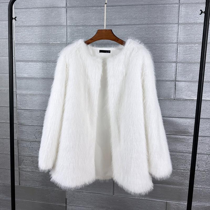 

Korean solid color women s mid length jacket L