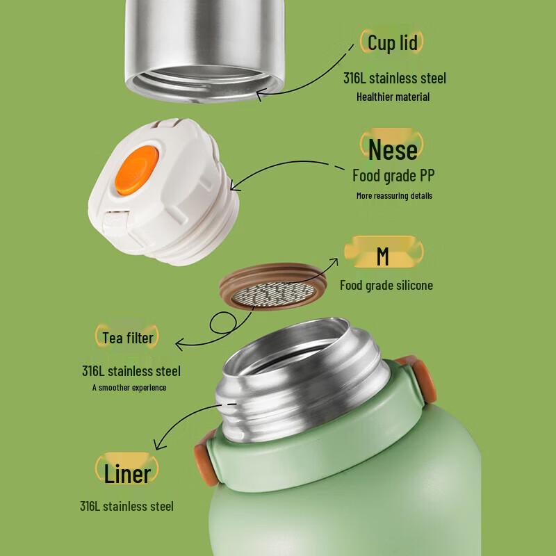 SUPOR KCV13AC10 Large Capacity Outdoor Double-Drink Insulated Bottle