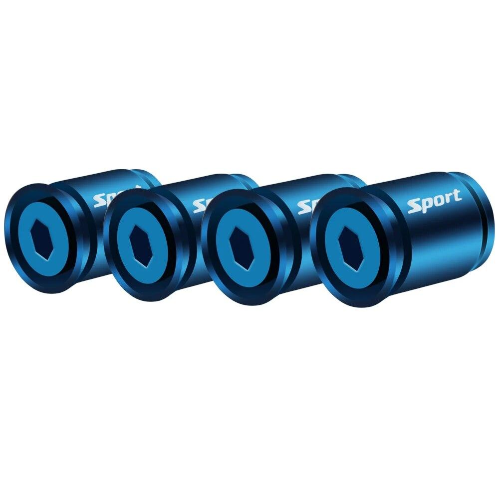 AQTQAQ 1 Set Car Styling Zinc Alloy Anti-theft Sport Car Tire Valve Caps Wheel Tires Tire Stem Air Cap Airtight Covers