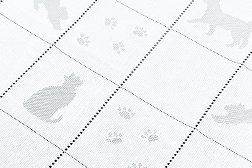 Accordion Curtains with a Cat Pattern, 250cm x 150cm x 250cm, Room Divider Curtains, Long Curtains, Cute Cat Silhouette, Long Length, Tension Curtain,