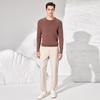 Men's 100% Cotton Jacquard Knit Round Neck Sweater