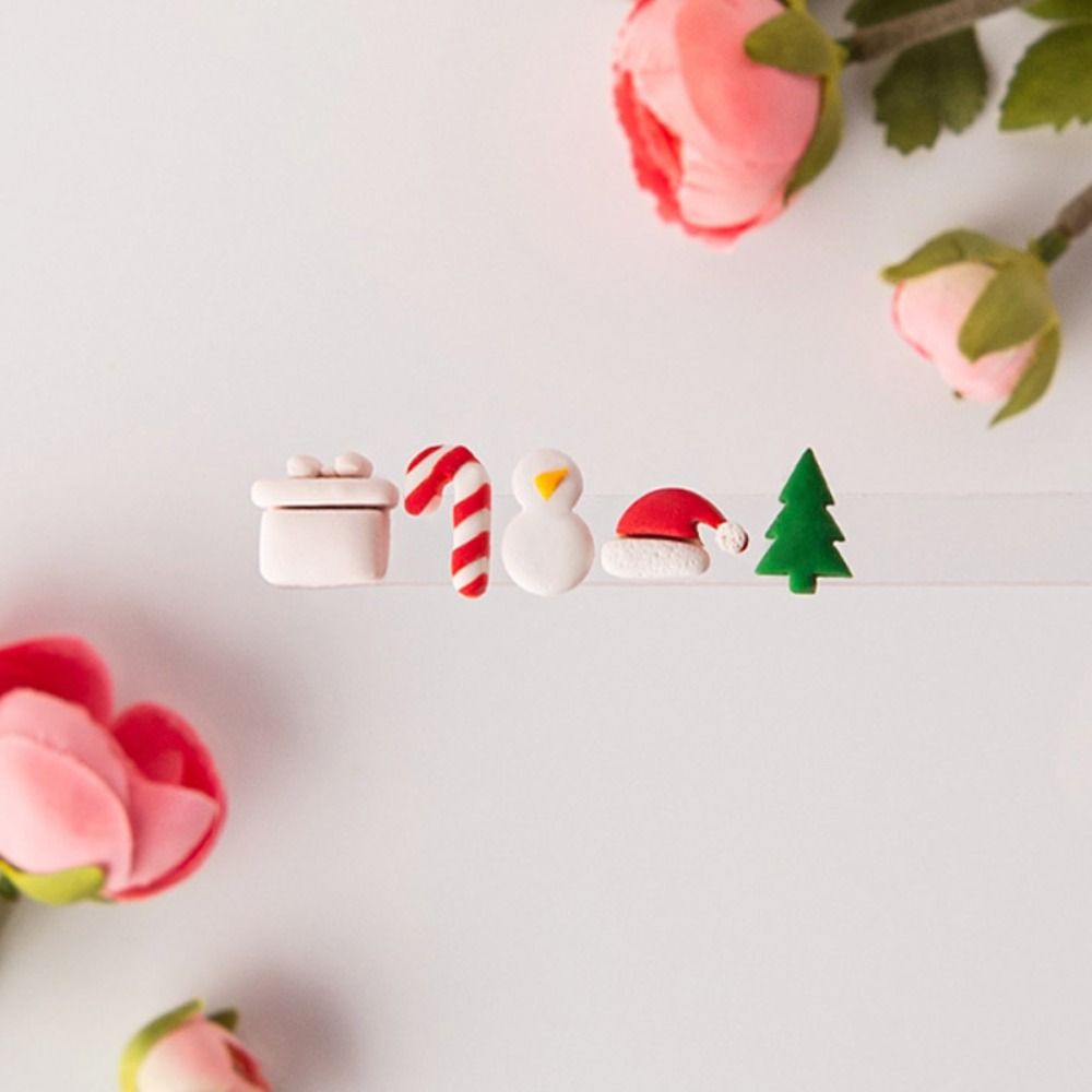 10 Stück Prägeform Weihnachten Polymer Clay Ausstecherform Weiche Keramik Handgemachter Schmuckherstellung Form Weihnachtsbaum Weihnachtsmütze