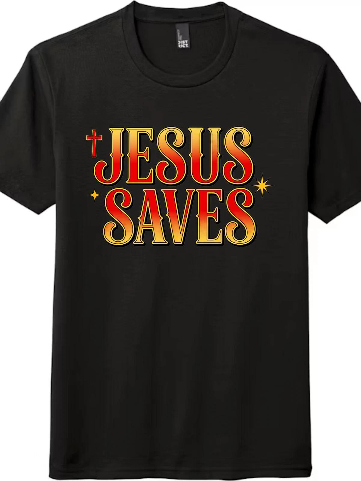 

Vintage Style Jesus Tee | Bold Red to Gold Gradient | Unisex Casual Top 4XL