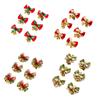 12Pieces Christmas Bows with Bells Vintage Burlap Bows Bowknots Set for Christmas Tree Presents Case Wrapping Decoration
