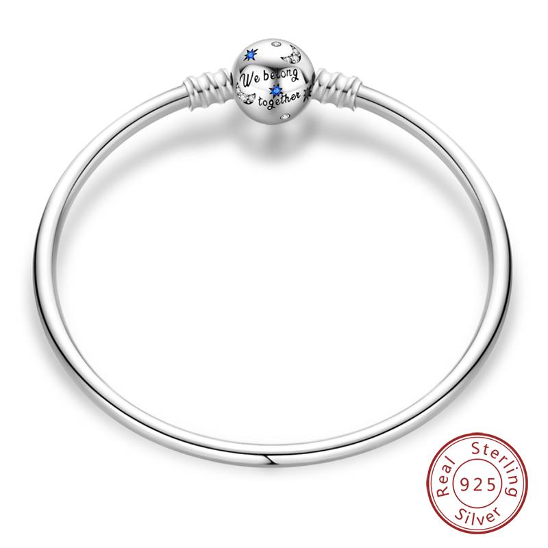 New Silver 925 Blue Butterfly Octagonal Star Devil s Eye Bracelet For Women DIY Charms Birthday Jewelry 17-20CM 20cm