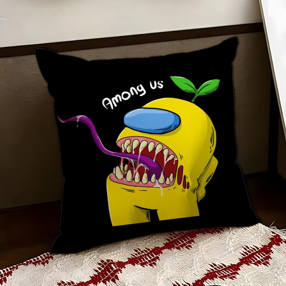 Cartoon AAmong us Cushion Cover Reversible Soft Durable Pillow Cover Home Car MultiScene Use for Daily Comfort