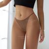 Ropa interior sexy sin costuras de seda helada talla grande transpirable tiro bajo hebilla exquisita tanga de una pieza secado rápido para mujer