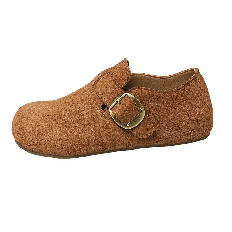 2025 New Spring and Autumn Fashionable Retro Boken Shoes Women's Platform Casual Versatile One-pedal Lazy Boken Shoes